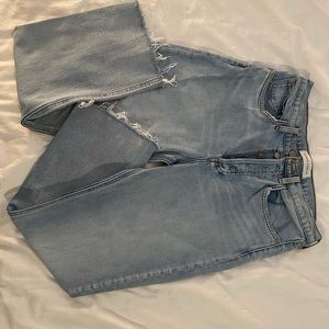 denim forum high rise light wash jeans!